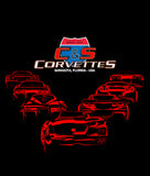 Corvette 8 Generations T-Shirt / C & S Sticker Bundle Corvette Parts Center
