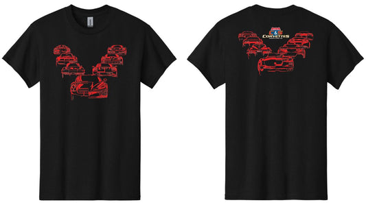 Corvette 8 Generations T-Shirt / C & S Sticker Bundle Corvette Parts Center