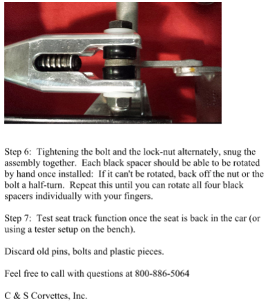 Seat Track Clevis Replacement Kit, Corvette Parts 97-13       Part #CS950 Corvette Parts Center