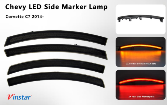 2014-2019 C7 Corvette Full Strip LED Side Markers Blackouts and 2014-2019 C7 Corvette Full Strip LED Side Markers Blackouts and