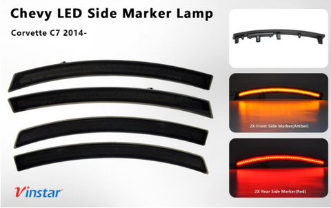 LED Side Marker Lights and Rear Reflector Kit  SPECIAL, Smoke, 2014-2019 Corvette C7 Corvette Parts Center